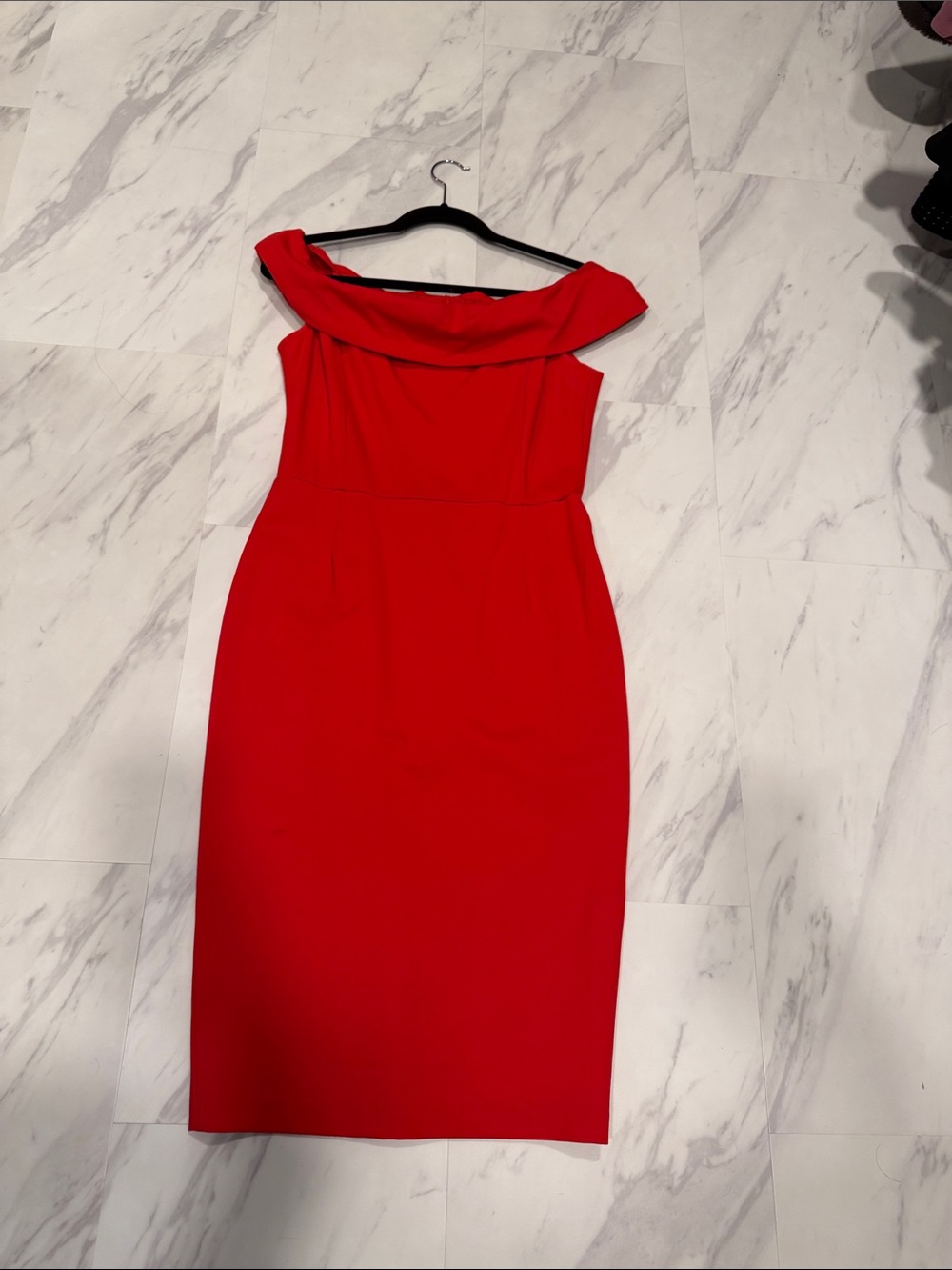 Zara Red Off-Shoulder Midi Dress